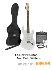 LA Electric Guitar + Amp Pack, White.