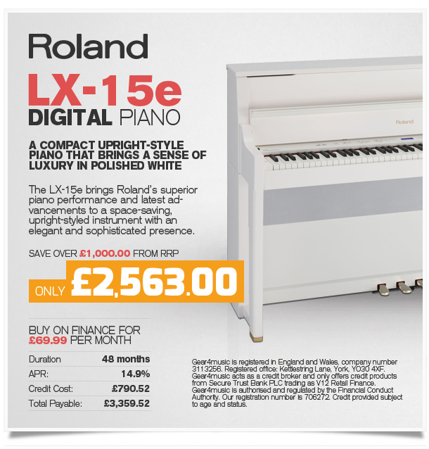 Roland LX-15e Digital Piano, Polished White.