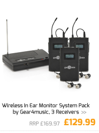 Wireless In Ear Monitor System Pack by Gear4music, 3 Receivers.
