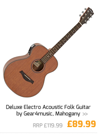 Deluxe Electro Acoustic Folk Guitar by Gear4music, Mahogany.