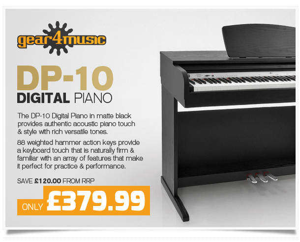 DP-10 Digital Piano by Gear4music, Matte Black.