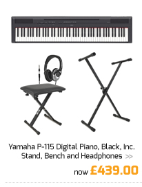 Yamaha P-115 Digital Piano, Black, Inc. Stand, Bench and Headphones.