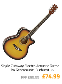 Single Cutaway Electro Acoustic Guitar, by Gear4music, Sunburst.