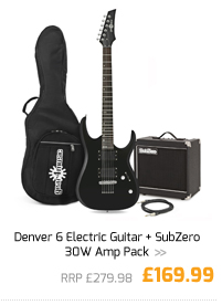 Denver 6 Electric Guitar + SubZero 30W Amp Pack.