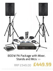 800W PA Package with Mixer, Stands and Mics