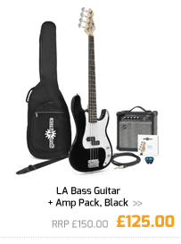 LA Bass Guitar + Amp Pack, Black.