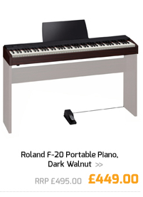 Roland F-20 Portable Piano, Dark Walnut.