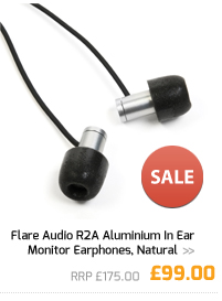 Flare Audio R2A Aluminium In Ear Monitor Earphones, Natural.