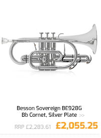 Besson Sovereign BE928G Bb Cornet, Silver Plate.