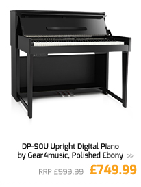 DP-90U Upright Digital Piano by Gear4music, Polished Ebony.