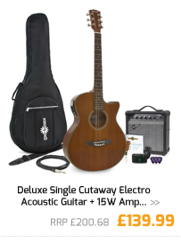Deluxe Single Cutaway Electro Acoustic Guitar + 15W Amp Pack, Sapele.