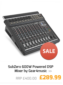 SubZero 600W Powered DSP Mixer by Gear4music.