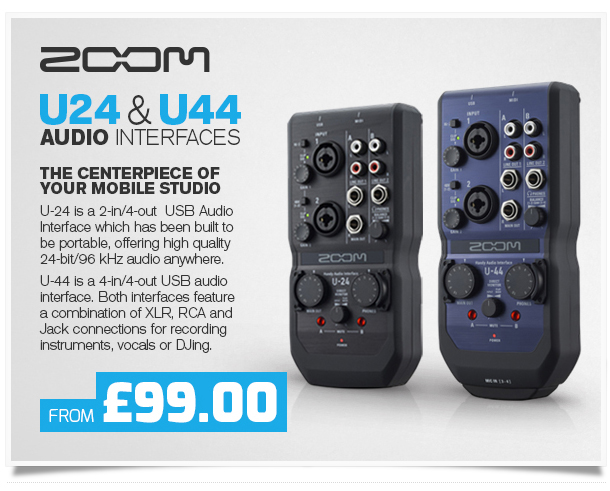 Zoom U24 and U44 Audio Interfaces.