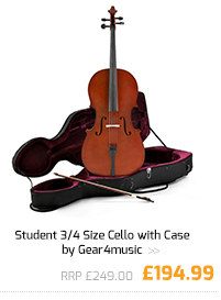 Student 3/4 Size Cello with Case by Gear4music.