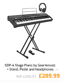 SDP-4 Stage Piano by Gear4music + Stand, Pedal and Headphones.