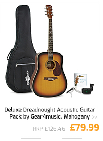 Deluxe Dreadnought Acoustic Guitar Pack by Gear4music, Mahogany.