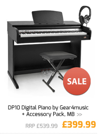 DP10 Digital Piano by Gear4music + Accessory Pack, MB.