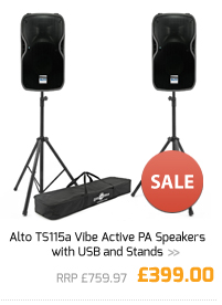 Alto TS115a Vibe Active PA Speakers with USB and Stands.