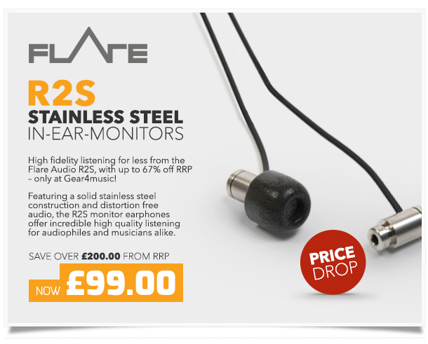 Flare Audio R2S Stainless Steel In Ear Monitor Earphones.