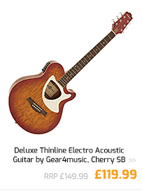 Deluxe Thinline Electro Acoustic Guitar by Gear4music, Cherry SB.