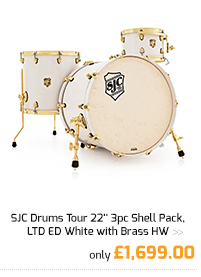 SJC Drums Tour 22'' 3pc Shell Pack, LTD ED White with Brass HW.