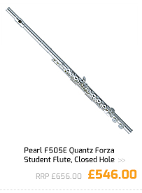 Pearl F505E Quantz Forza Student Flute, Closed Hole.