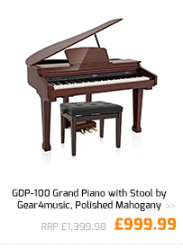 GDP-100 Grand Piano with Stool by Gear4music, Polished Mahogany.