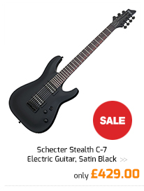 Schecter Stealth C-7 Electric Guitar, Satin Black.