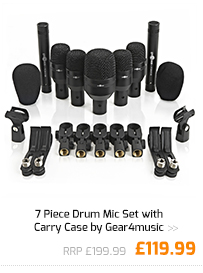 7 Piece Drum Mic Set with Carry Case by Gear4music.