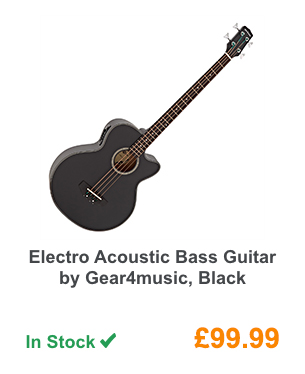 Electro Acoustic Bass Guitar by Gear4music, Black.