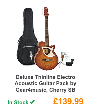 Deluxe Thinline Electro Acoustic Guitar Pack by Gear4music, Cherry SB.