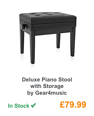 Deluxe Piano Stool with Storage by Gear4music.