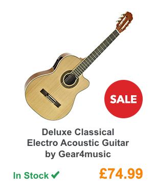 Deluxe Classical Electro Acoustic Guitar by Gear4music.