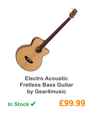 Electro Acoustic Fretless Bass Guitar by Gear4music.
