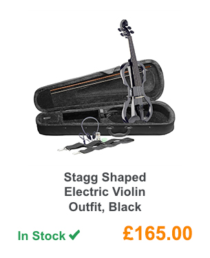 Stagg Shaped Electric Violin Outfit, Black.