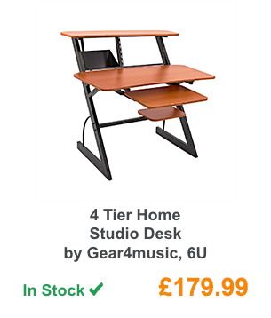 4 Tier Home Studio Desk by Gear4music, 6U.