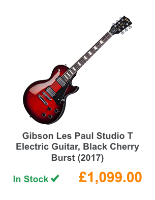 Gibson Les Paul Studio T Electric Guitar, Black Cherry Burst (2017).