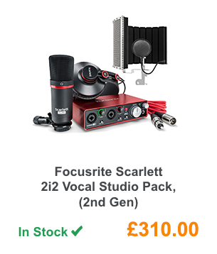 Focusrite Scarlett 2i2 Vocal Studio Pack, (2nd Gen).