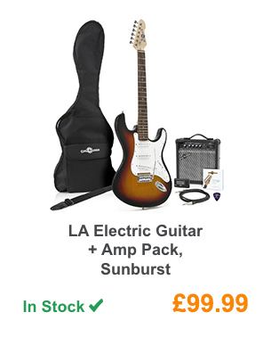 LA Electric Guitar + Amp Pack, Sunburst.