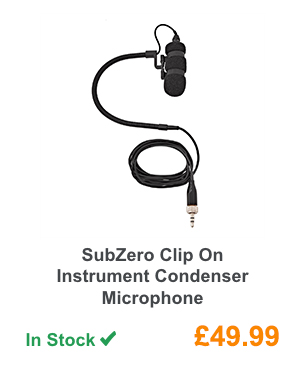 SubZero Clip On Instrument Condenser Microphone.