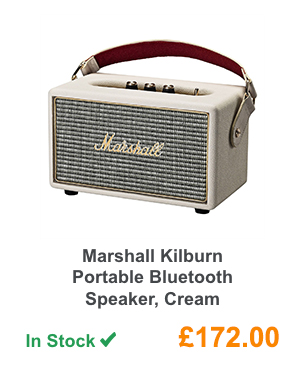 Marshall Kilburn Portable Bluetooth Speaker, Cream.