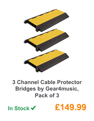 3 Channel Cable Protector Bridges by Gear4music, Pack of 3.