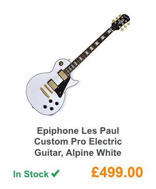 Epiphone Les Paul Custom Pro Electric Guitar, Alpine White.