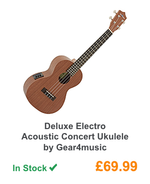 Deluxe Electro Acoustic Concert Ukulele by Gear4music.