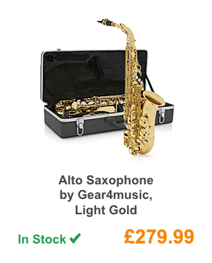 Alto Saxophone by Gear4music, Light Gold.