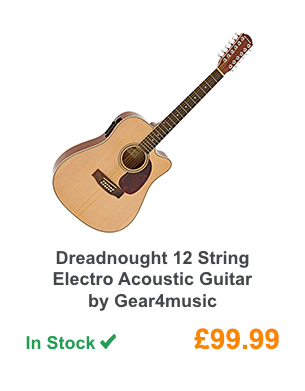 Dreadnought 12 String Electro Acoustic Guitar by Gear4music.