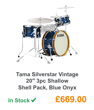 Tama Silverstar Vintage 20'' 3pc Shallow Shell Pack, Blue Onyx.