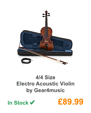 4/4 Size Electro Acoustic Violin by Gear4music.