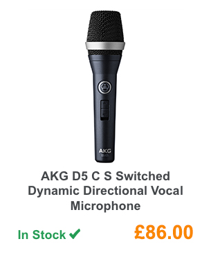 AKG D5 C S Switched Dynamic Directional Vocal Microphone.