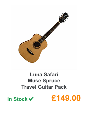 Luna Safari Muse Spruce Travel Guitar Pack.